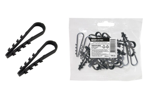 Дюбель-хомут ДХК-18 для круглого кабеля 11-18мм нейлон черный (100шт) ТДМ                                        