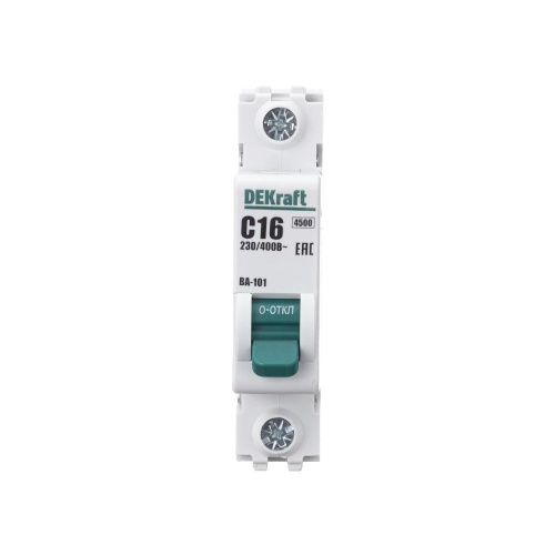 Автоматический выключатель 1п 16А С ВА-101 DEKraft                                         фото 2                    