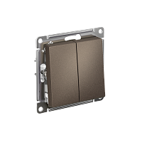 Выключатель с/у AtlasDesign 2кл мокко, механизм IP20 10А (упак-10шт) SchE          