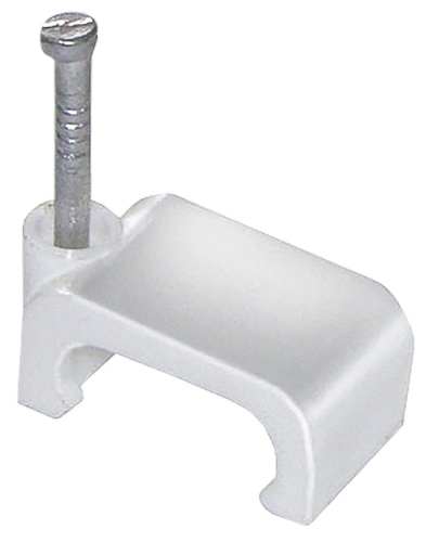 Скоба 14мм плоская пластиковая (100шт) ИЭК                                        