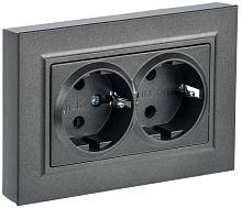 Розетка с/у BRITE 2м с/з с з/ш бронза IP20 в сборе 16А ИЭК          