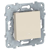 Выключатель с/у Unica New 1кл бежевый, механизм IP20 10А с инд. (упак-10шт) SchE          