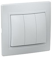 Выключатель с/у Кварта 3кл белый IP20 10А ИЭК          