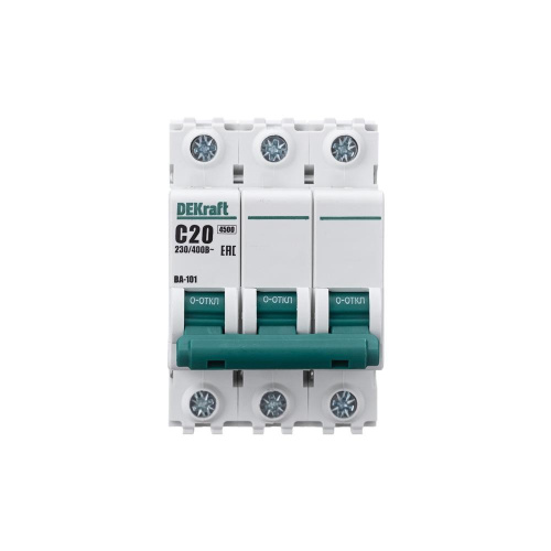 Автоматический выключатель 3п 20А С ВА-101 DEKraft                                         фото 3                    