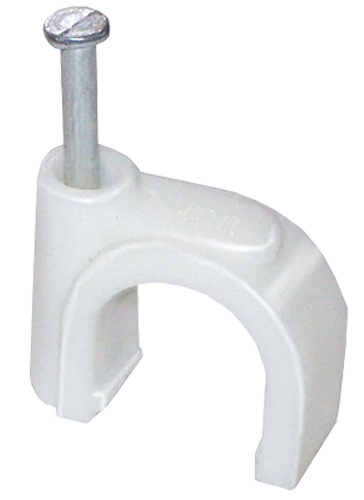 Скоба 16мм круглая пластиковая ИЭК (упак-100шт)                                         