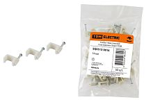 Скоба 14мм плоская пластиковая (50шт) ТДМ          