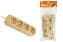 Удлинитель бытовой У04 4 гнезда, 3метра,2П+3, ПВС 3х1мм2 "Эко" (сосна) 16А/250В ТДМ          