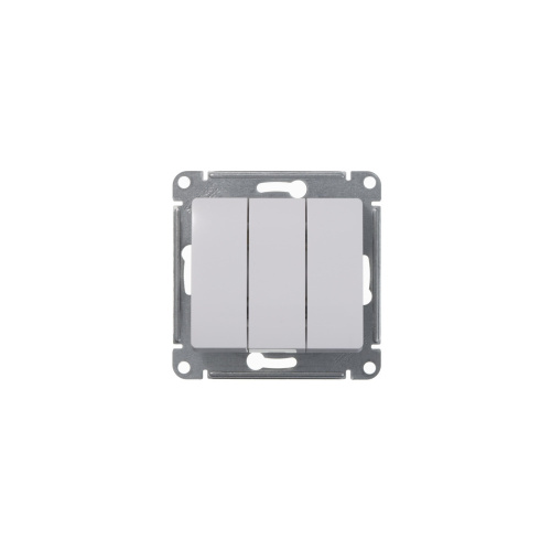 Выключатель с/у GLOSSA 3кл белый, механизм IP20 10А (упак-20шт) SchE                                         фото 2                    