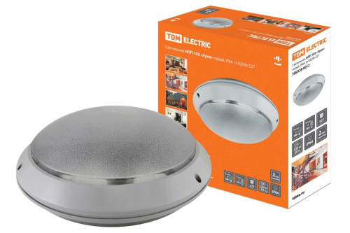 Светильник НПП 1х60Вт Е27 "Луна" серый, IP64 1х60 Вт Е27 TDM                                        