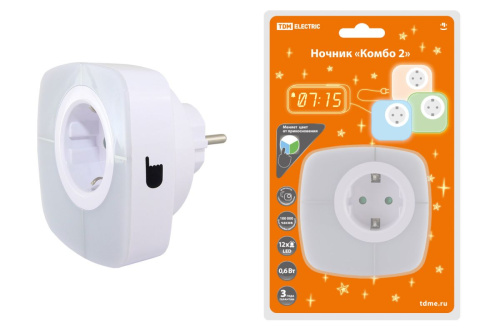 Ночник "Комбо 2", 12LED, 55 лм/Вт, дат. освещ., 220 В, ТДМ                                        
