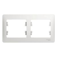 Рамка GLOSSA 2м белый, горизонтальная (упак-30шт) SchE          