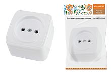 Розетка о/у Дача 1м без з/к белый IP20 10А 250В Народная ТДМ          