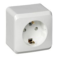 Розетка о/у Этюд 1м с/з с з/ш белый IP20 16А (упак-17шт) SchE          