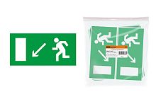 Знак "Направление к эвакуационному выходу налево вниз" 200х100мм ТДМ          