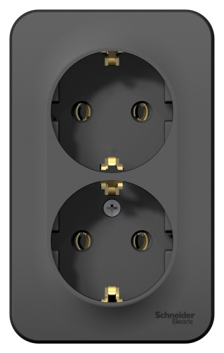 Розетка о/у Бланка 2м с/з антрацит IP20 16А изол.пл. (упак-8шт) SchE                                         фото 2                    