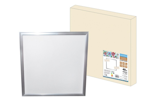 Панель светодиодная 40Вт 595х595 6500К ультратонкая Народная, хром, без драйвера ТДМ                                        