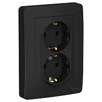 Розетка с/у Бланка 2м с/з антрацит IP20 16А (упак-6 шт) SchE          