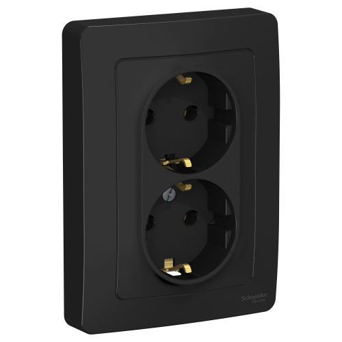 Розетка с/у Бланка 2м с/з антрацит IP20 16А (упак-6 шт) SchE                                        