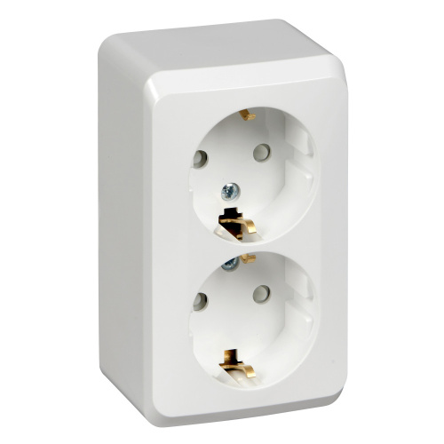 Розетка о/у Этюд 2м с/з с з/ш белый IP20 16А (упак-16шт) SchE                                        