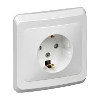 Розетка с/у Этюд 1м с/з с з/ш белый IP20 16А (упак-20шт) SchE          