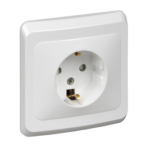 Розетка с/у Этюд 1м с/з с з/ш белый IP20 16А (упак-20шт) SchE                                        