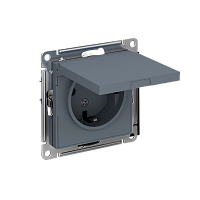 Розетка с/у AtlasDesign 1м с/з с з/ш грифель IP20 механизм 16А с защ.крыш. (упак-10шт) SchE          