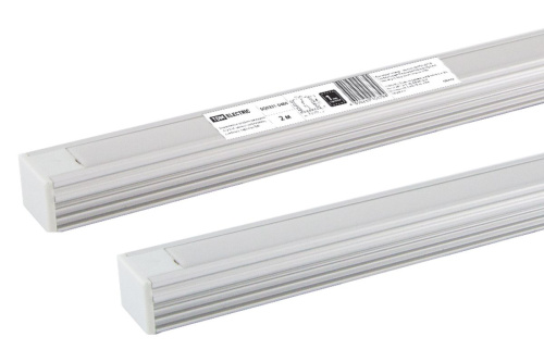 Алюминиевый профиль накладной 1612 (2 м), матовый рассеиватель, 2 заглушки, 4 крепежа ТДМ                                        