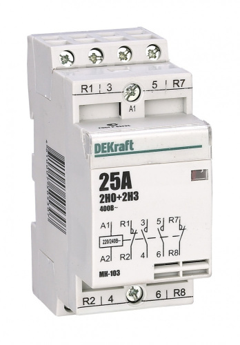 Модульный контактор 2НО+2НЗ 16А 230В МК-103 DEKraft                                        