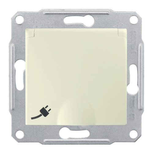 Розетка с/у Sedna 1м с/з с з/ш бежевый IP44 механизм 16А с защ.крыш. (упак-10шт) SchE                                         фото 5                    