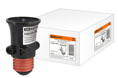 Патрон-розетка карболитовый, E27, черный, ТДМ                                        