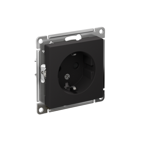 Розетка с/у AtlasDesign 1м с/з с з/ш карбон IP20 механизм 16А (упак-5шт) SchE                                        