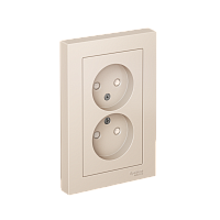 Розетка с/у AtlasDesign 2м б/з с з/ш бежевый IP20 в сборе 16А (упак-15шт) SchE          