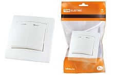 Выключатель с/у Таймыр 2кл белый IP20 10А с инд. ТДМ          