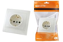 Розетка с/у Таймыр 1м с з/к белый IP20 16А 250В ТДМ          