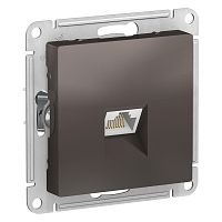 Розетка c/у AtlasDesign RJ45 1м мокко механизм кат.5E (комп.) (упак-5шт) SchE          