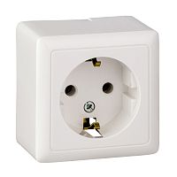 Розетка ХИТ О/У с/з б/ш 16А, белый 250В, SchE          