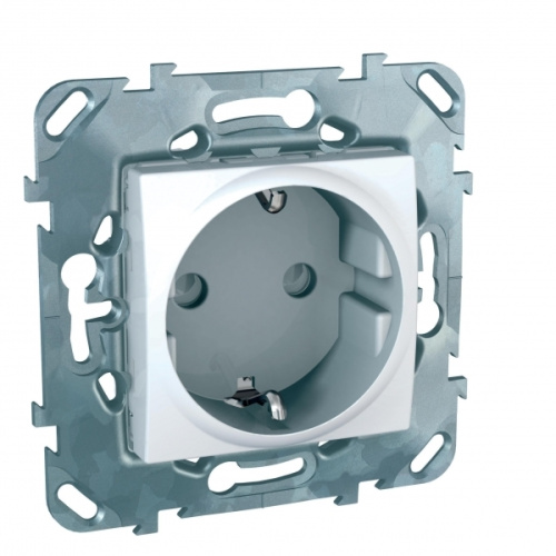 Розетка с/у Unica 1м с/з с з/ш белый IP20 механизм 16А 250В (винт.зажим) (упак-10шт) SchE                                         фото 6                    