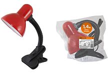 Светильник настольный прищепка 60Вт, E27 красный (мягкая упак.) ТДМ          