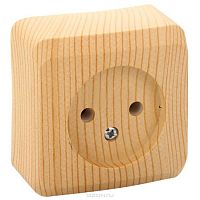 Розетка о/у Этюд 1м б/з сосна IP20 16А (упак-25шт) SchE          