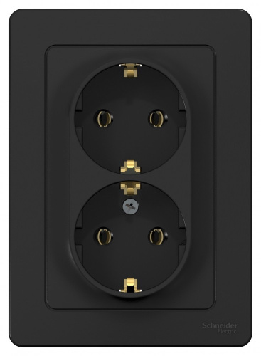 Розетка с/у Бланка 2м с/з антрацит IP20 16А (упак-6 шт) SchE                                         фото 2                    