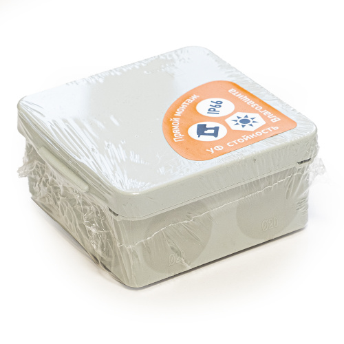 Коробка распределительная для прямого монтажа двухкомпонентная HF 100х100х50 (66шт/кор) Промрукав                                         фото 3                    