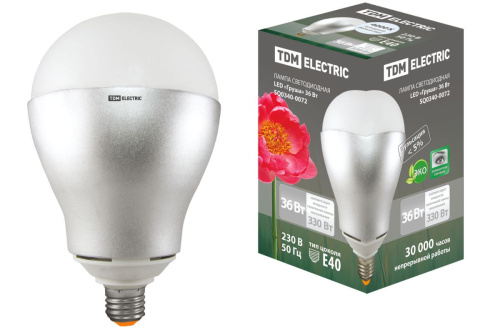 Лампа светодиодная 36Вт Е40 Груша 220В 4000К TDM                                        
