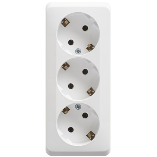 Розетка о/у Этюд 3м с/з белый IP20 16А (упак-9шт) SchE                                        