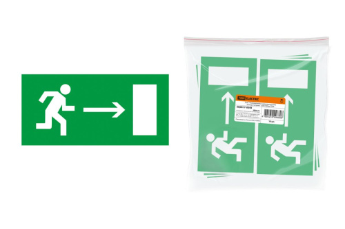 Знак "Направление к эвакуационному выходу направо" 200х100мм ТДМ                                        
