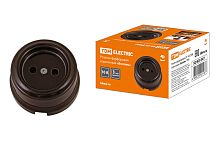 Розетка фарфоровая 2П 10А 250В коричневая «Болонь» ТДМ          