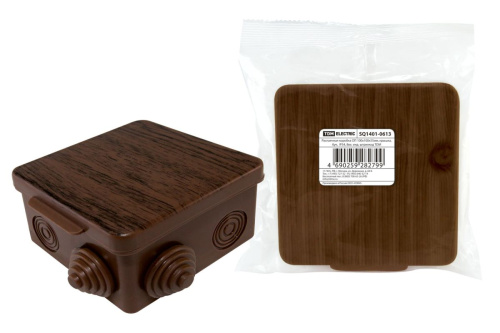 Коробка распаячная ОП 100х100х55мм, крышка, бук,  IP54, 8вх. инд. штрихкод ТДМ                                        