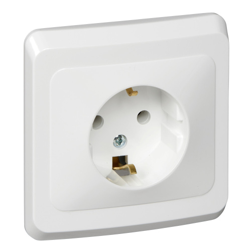 Розетка с/у Этюд 1м с/з белый IP20 16А (упак-20шт) SchE                                         