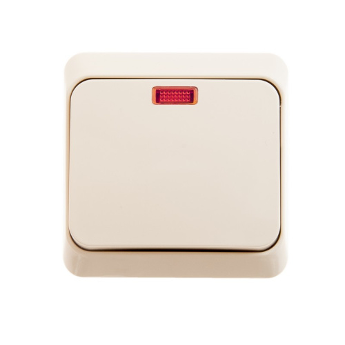 Выключатель о/у Этюд 1кл кремовый IP20 10А с инд. (упак-25шт) SchE                                         фото 2                    