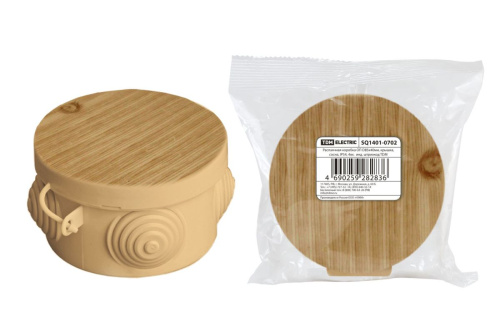 Коробка распаячная ОП D85х40мм, крышка, сосна, IP54, 4вх.  инд. штрихкод ТДМ                                        