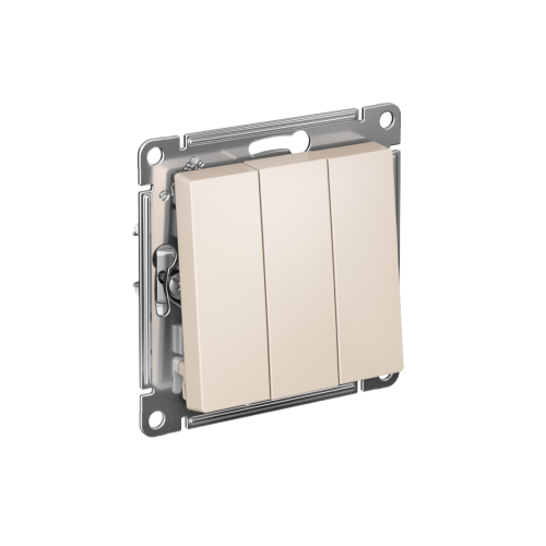 Выключатель с/у AtlasDesign 3кл бежевый, механизм IP20 10А (упак-20шт) SchE                                        